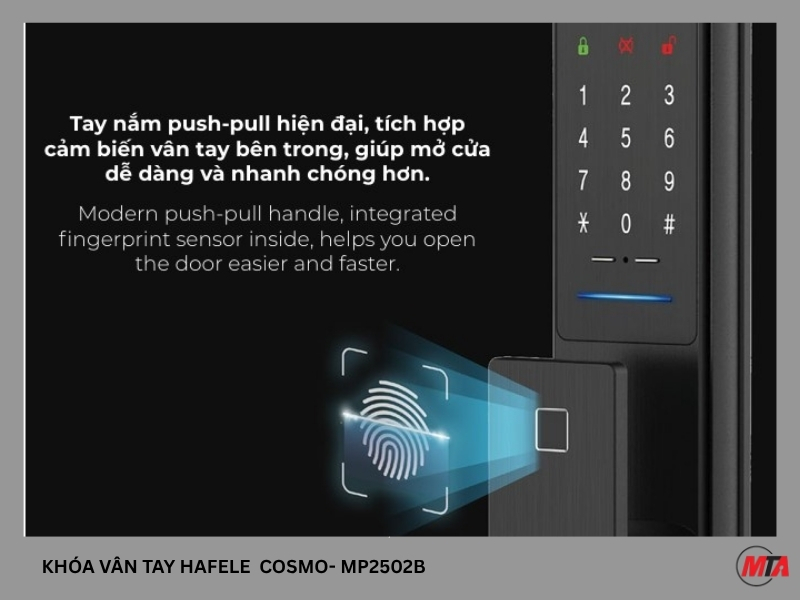 khóa cửa vân tay hafele Cosmo MP2503B