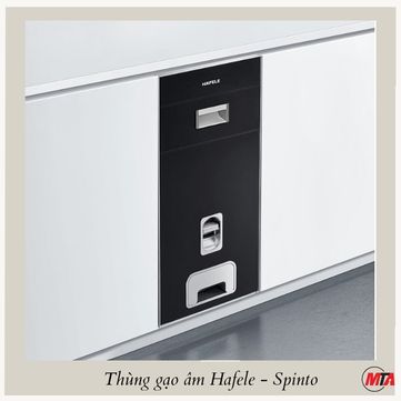 thùng gạo âm hafele 549.32.990 màu đen lắp âm phù hợp tủ bếp rộng 300mm