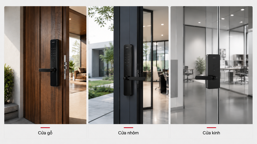 Khóa điện tử Hafele cho cửa gổ, cửa nhôm và cửa kính