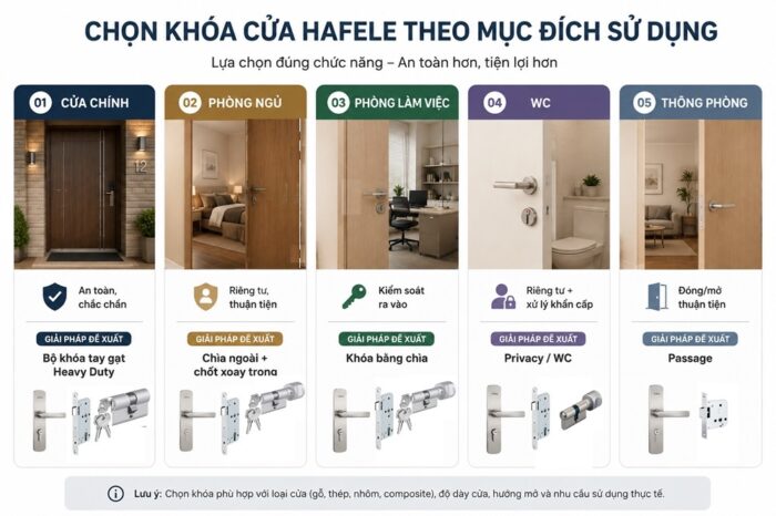 cách chọn lựa khóa cửa Hafele theo nhu cầu