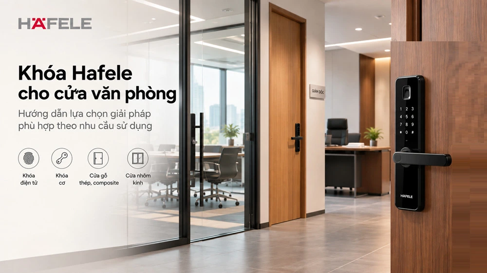 hướng dẫn lựa chọn khóa hafle cho cửa văn phòng
