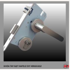 bộ khóa tay gạt DIY hafele 499.63.612 bao gồm thay gạt phân thể, thân khóa, ruột vệ sinh bên trong chốt xoay, bên ngoài có rảnh khẩn cấp