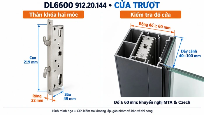 khóa vân tay hafele DL6600 912.20.144 mở trượt phù hợp cho cửa đố nhỏ rộng 60mm